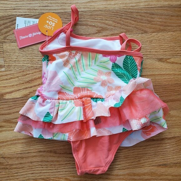 NWT Gymboree UPF 50+ 1 Pc Swimsuit Tropical Flower - Picture 4 of 4